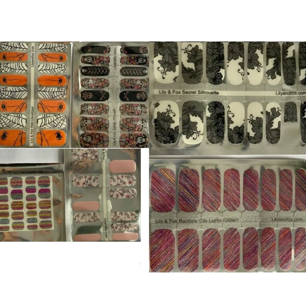 LOT - Lily and Fox Nail Wraps - Mani Pedi, whole sets & partials